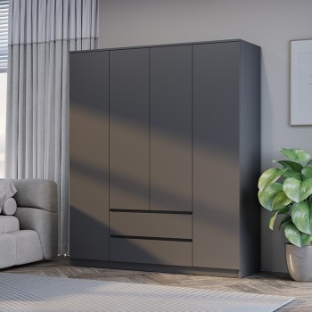 Шкаф 4-х створчатый "Симпл ШК-13" Графит (BTS)